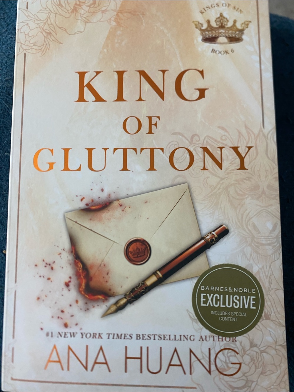 Barnes & Noble Exclusive — King of Gluttony Cream & Gold Cover